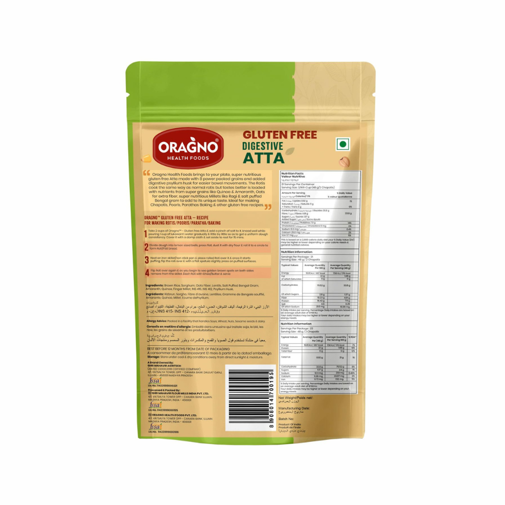 Oragno Gluten Free Digestive Atta