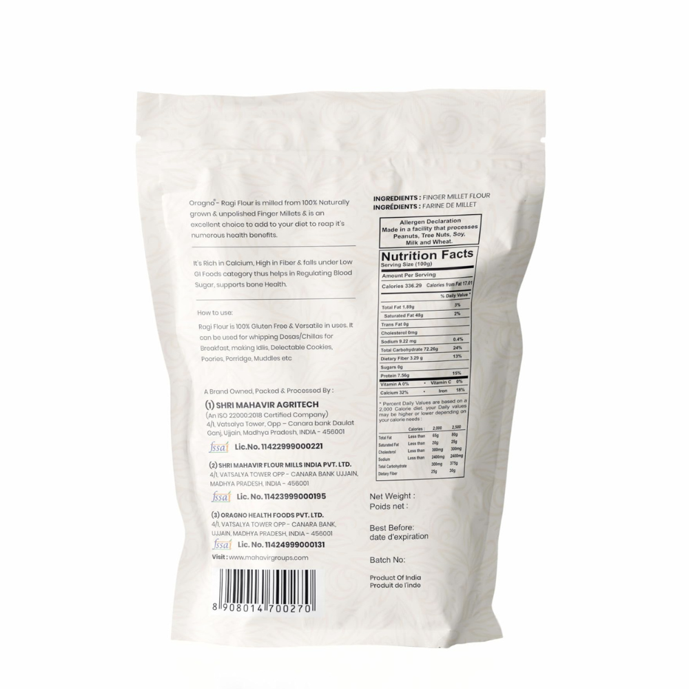 Oragno Naturally Grown Ragi Flour