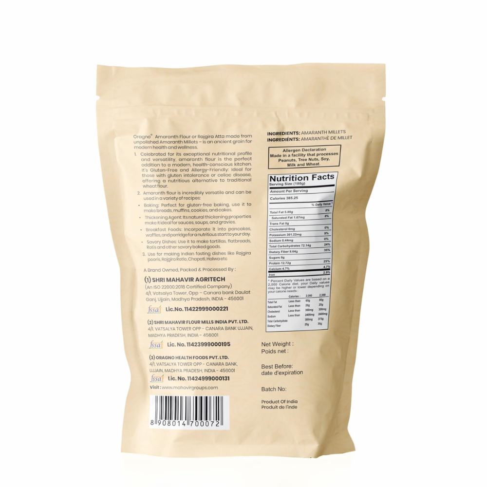Oragno Naturally Grown Amaranth Flour