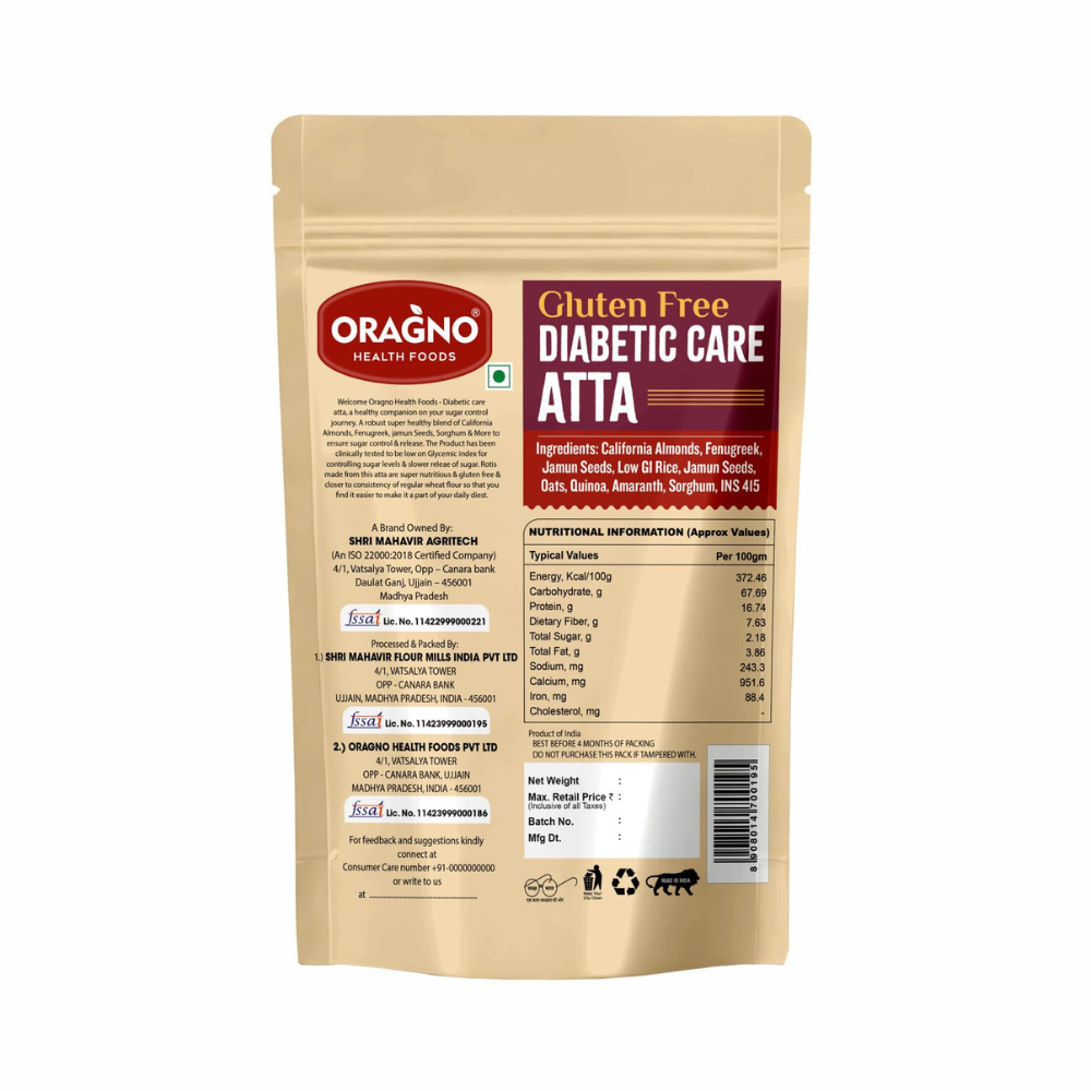 Oragno Gluten Free Diabetic Care Atta
